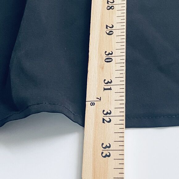 Bloom Chic Tunic Top Plus Size 28 Black Button Up Roll Tab Sleeves Satin NEW - Picture 5 of 9